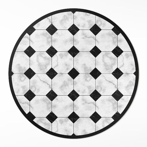 Tapis rond en vinyle Design de carrelage marbré à la mode