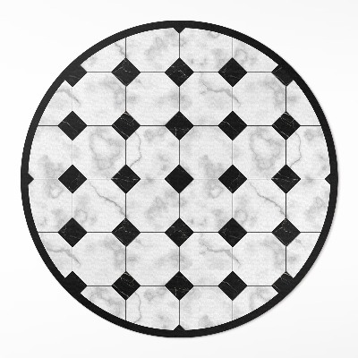 Tapis rond en vinyle Design de carrelage marbré à la mode
