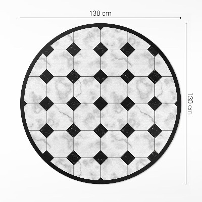 Tapis rond en vinyle Design de carrelage marbré à la mode