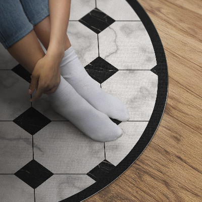 Tapis rond en vinyle Design de carrelage marbré à la mode