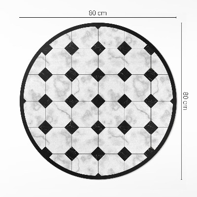 Tapis rond en vinyle Design de carrelage marbré à la mode