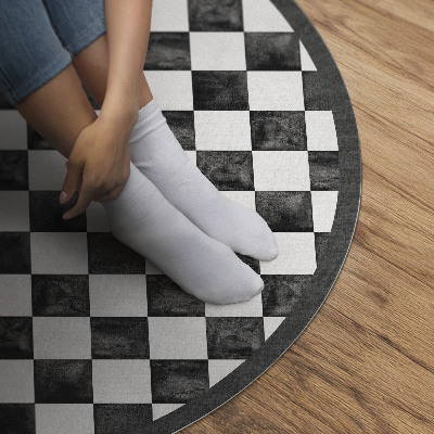 Tapis vinyle Échiquier en pierre monochrome