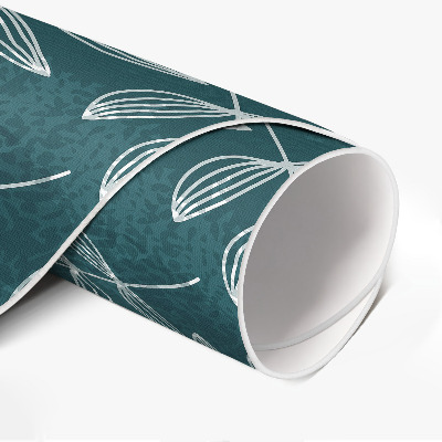 Tapis rond en vinyle Brindilles de feuilles bohèmes minimalistes