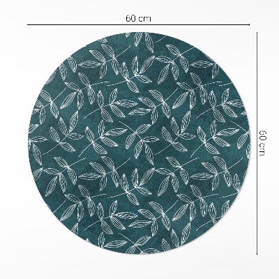 Tapis rond en vinyle Brindilles de feuilles bohèmes minimalistes