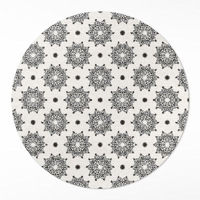Tapis rond en vinyle Petits mandalas motif bohème oriental