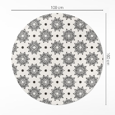 Tapis rond en vinyle Petits mandalas motif bohème oriental