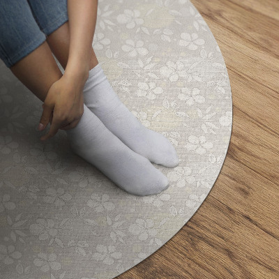 Tapis rond en vinyle Petites fleurs bohèmes délicates des champs