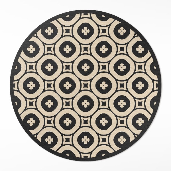Tapis rond en vinyle Motif de carreaux géométriques