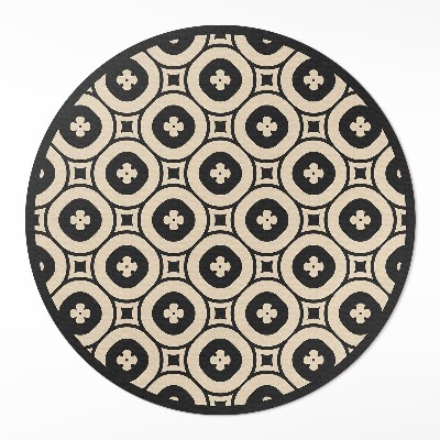 Tapis rond en vinyle Motif de carreaux géométriques