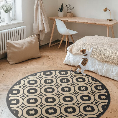 Tapis rond en vinyle Motif de carreaux géométriques