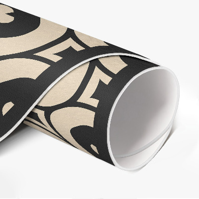 Tapis rond en vinyle Motif de carreaux géométriques