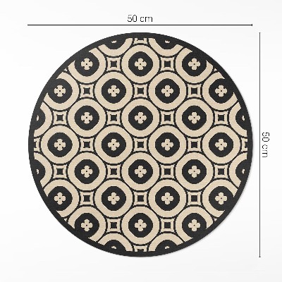 Tapis rond en vinyle Motif de carreaux géométriques