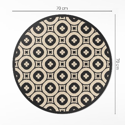 Tapis rond en vinyle Motif de carreaux géométriques