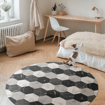 Tapis rond en vinyle Mosaïque de pierre et de marbre