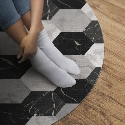 Tapis rond en vinyle Mosaïque de pierre et de marbre