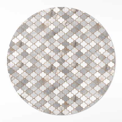 Tapis rond en vinyle Carreaux de mosaïque en pierre à la mode et élégants