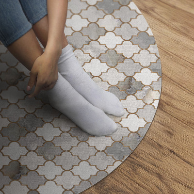 Tapis rond en vinyle Carreaux de mosaïque en pierre à la mode et élégants