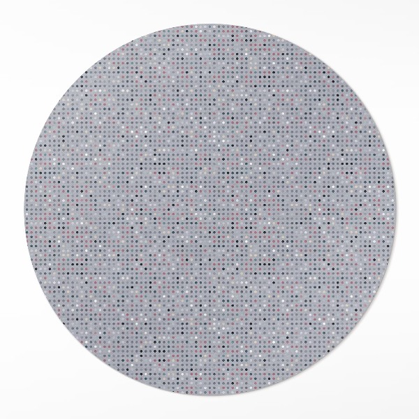 Tapis rond en vinyle Détails rétro à pois colorés