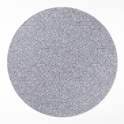 Tapis rond en vinyle Détails rétro à pois colorés