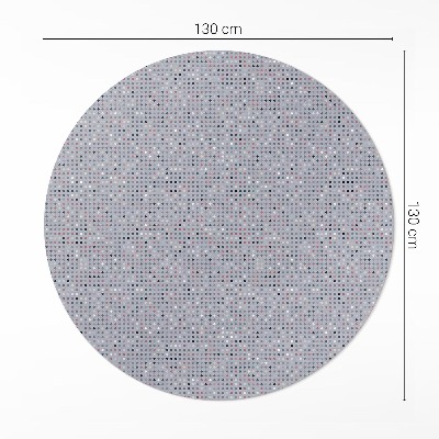 Tapis rond en vinyle Détails rétro à pois colorés
