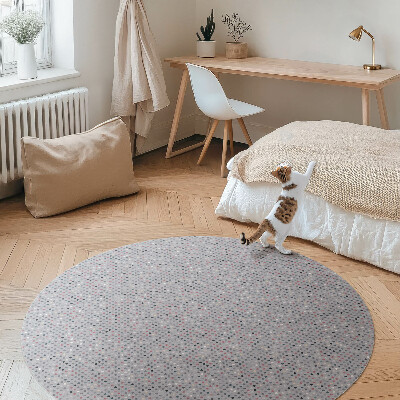 Tapis rond en vinyle Détails rétro à pois colorés