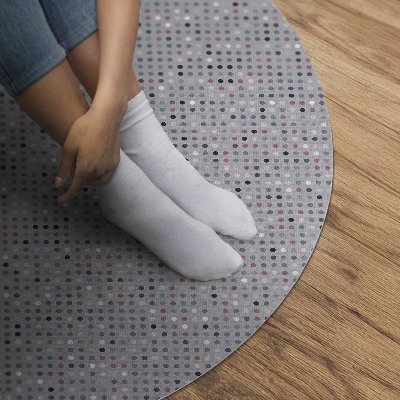 Tapis rond en vinyle Détails rétro à pois colorés