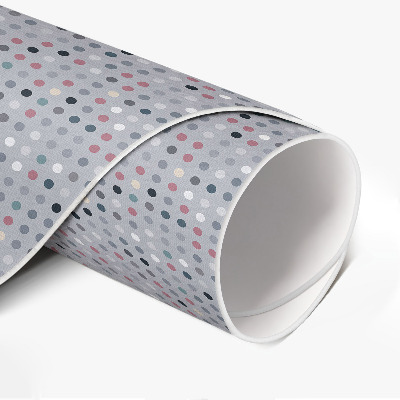 Tapis rond en vinyle Détails rétro à pois colorés