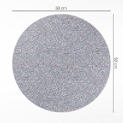 Tapis rond en vinyle Détails rétro à pois colorés