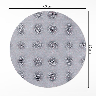 Tapis rond en vinyle Détails rétro à pois colorés