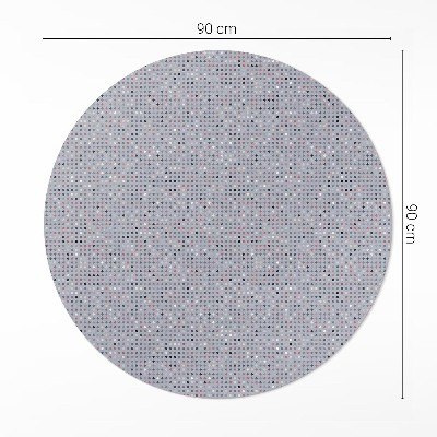 Tapis rond en vinyle Détails rétro à pois colorés