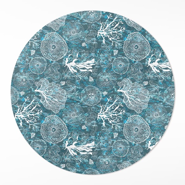 Tapis rond en vinyle Un motif inspiré de la flore et de la faune marines