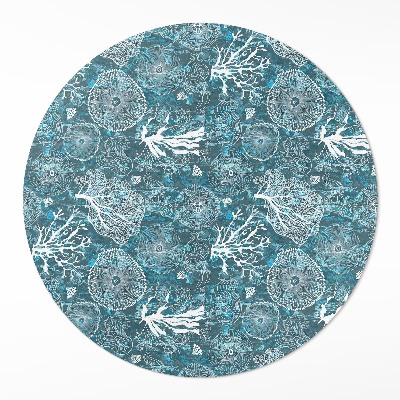 Tapis rond en vinyle Un motif inspiré de la flore et de la faune marines
