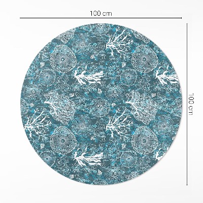 Tapis rond en vinyle Un motif inspiré de la flore et de la faune marines