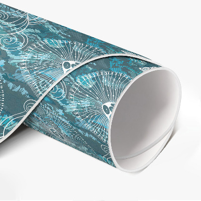 Tapis rond en vinyle Un motif inspiré de la flore et de la faune marines