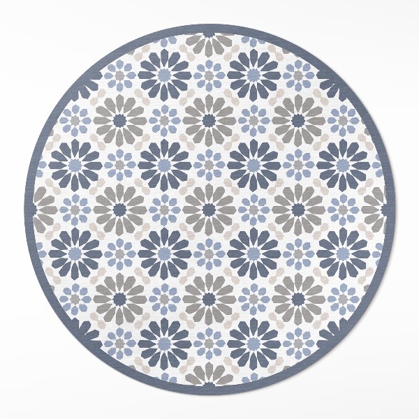 Tapis rond en vinyle Motif régulier délicat de fleurs pastel