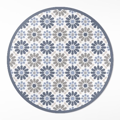Tapis rond en vinyle Motif régulier délicat de fleurs pastel
