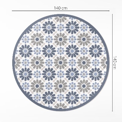 Tapis rond en vinyle Motif régulier délicat de fleurs pastel