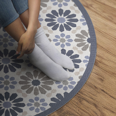 Tapis rond en vinyle Motif régulier délicat de fleurs pastel