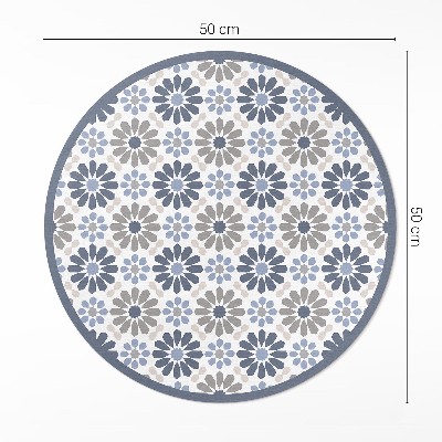 Tapis rond en vinyle Motif régulier délicat de fleurs pastel