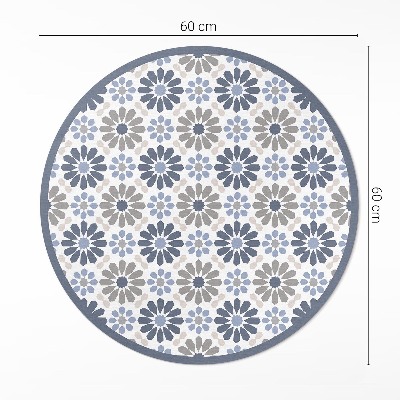 Tapis rond en vinyle Motif régulier délicat de fleurs pastel