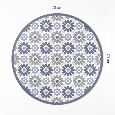 Tapis rond en vinyle Motif régulier délicat de fleurs pastel