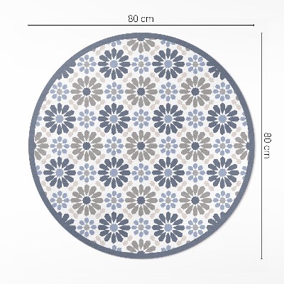 Tapis rond en vinyle Motif régulier délicat de fleurs pastel