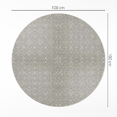 Tapis rond en vinyle Motif à tissage circulaire fin