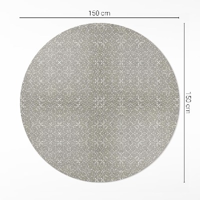 Tapis rond en vinyle Motif à tissage circulaire fin