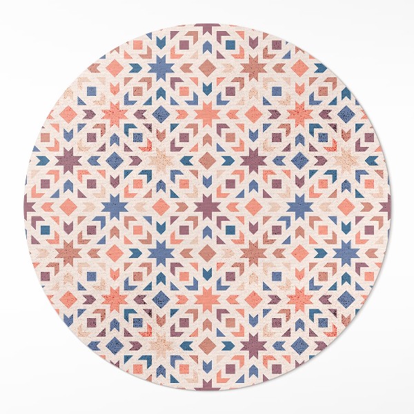 Tapis rond en vinyle Motif vintage étoiles et flèches pastel