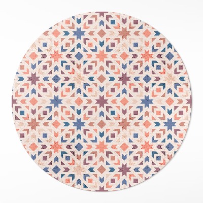 Tapis rond en vinyle Motif vintage étoiles et flèches pastel