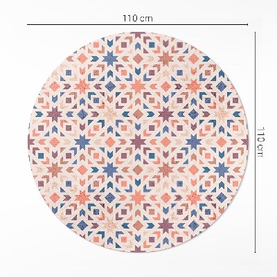 Tapis rond en vinyle Motif vintage étoiles et flèches pastel
