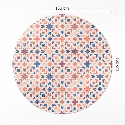 Tapis rond en vinyle Motif vintage étoiles et flèches pastel
