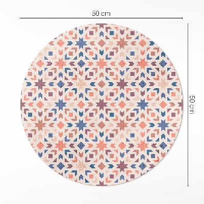Tapis rond en vinyle Motif vintage étoiles et flèches pastel