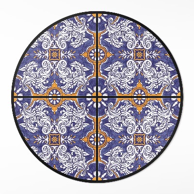 Tapis vinyle Carreaux élégants avec ornements végétaux